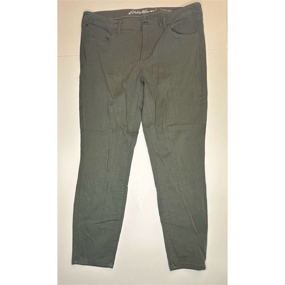 Eddie Bauer Women's Size 16 Green Skinny Jeans Mid Rise Slim Fit